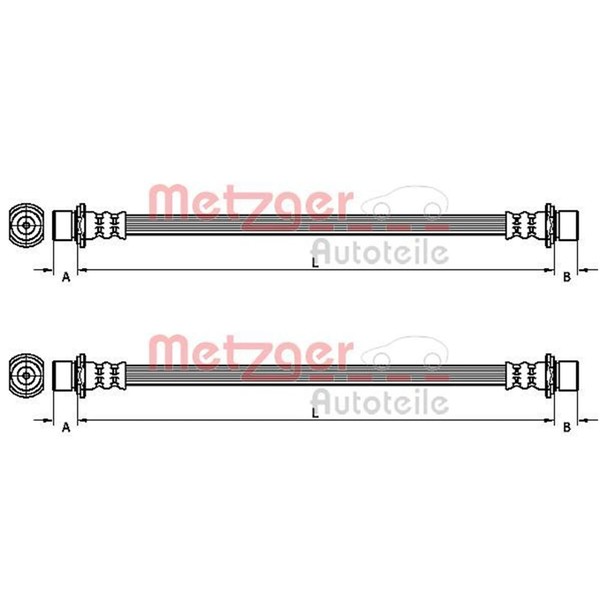 2X Metzger BremsschlÄUche Hinten Innen Beidseitig Passend FÜR Toyota RAV-image
