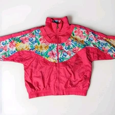 Lavon by Cheerful Corp Jacket Womens Large Multi Floral Snap Inside Zip