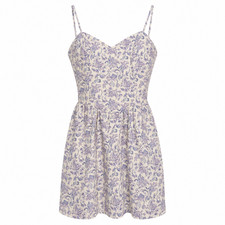 Hollister Coquette Paisley Mini Dress XS Cottagecore Milkmaid Lavender Haze