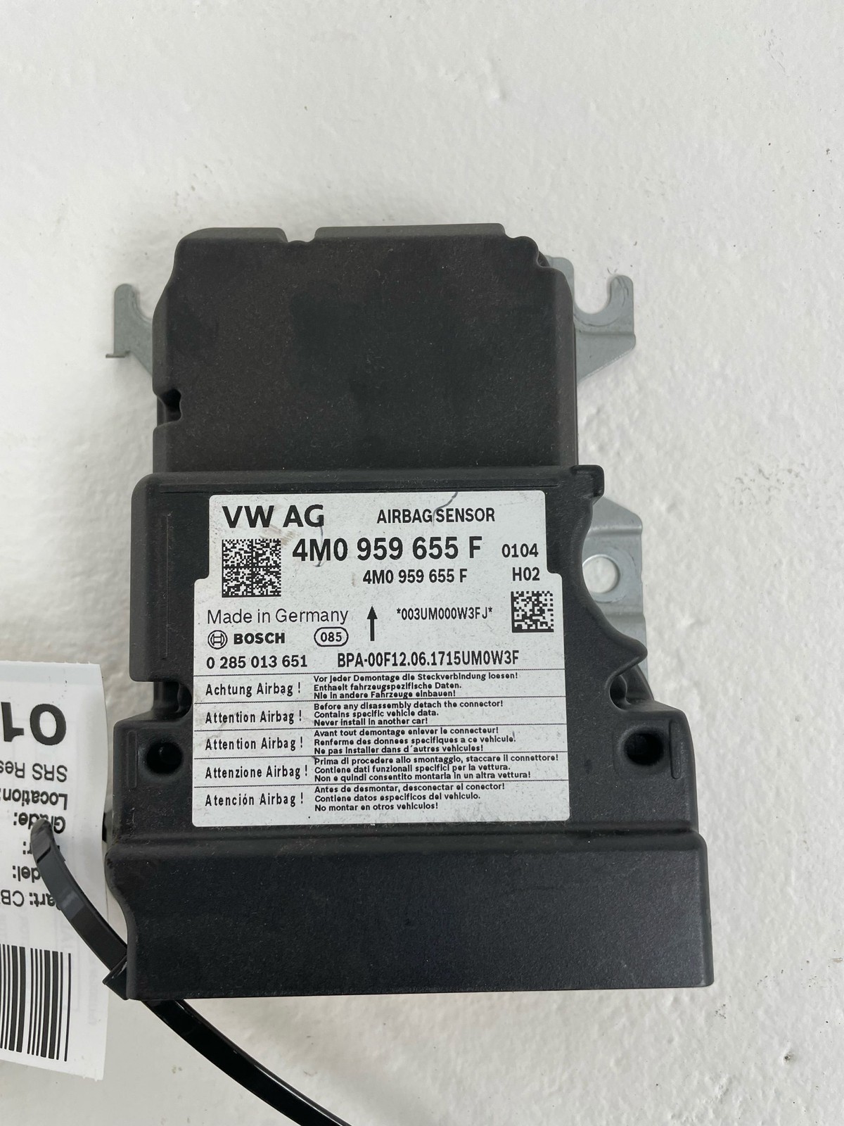 2015-2020 BENTLEY BENTAYGA SRS Restraint Diagnostic Control Module *Needs Reset*