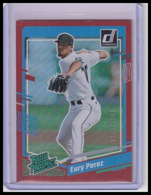 2023 Donruss Eury Perez Holo Red #/2023 #54 Miami Marlins