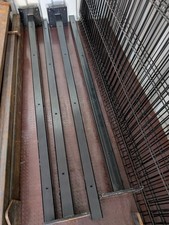 4x 1.7m Black Mesh Fence Panels + Bolt Down Posts & Fixings – Unused