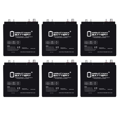 Mighty Max 6V 230AH Dual Terminal Replaces E-Z-GO Shuttle TXT4 Carrier - 6 Pack