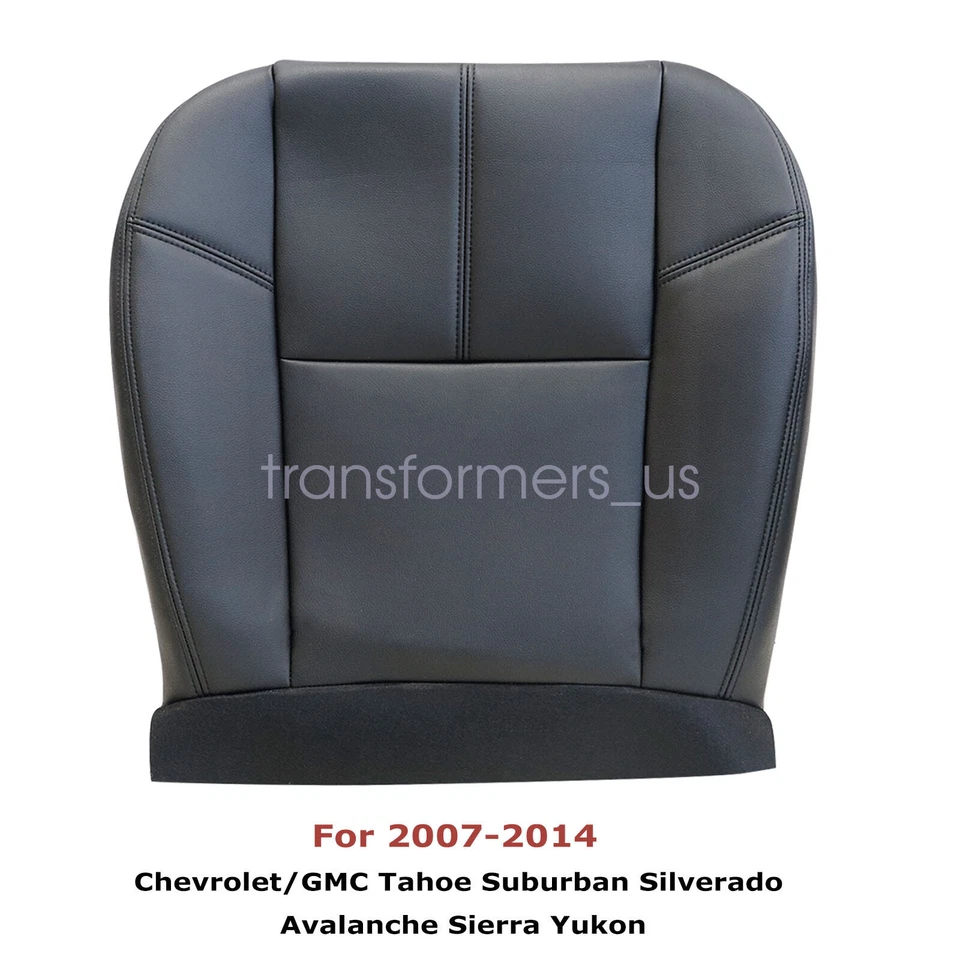 For 2007-2014 GMC Yukon XL 1500 XL 2500 Driver Bottom Leather Seat Cover Black - Image 2 of 4