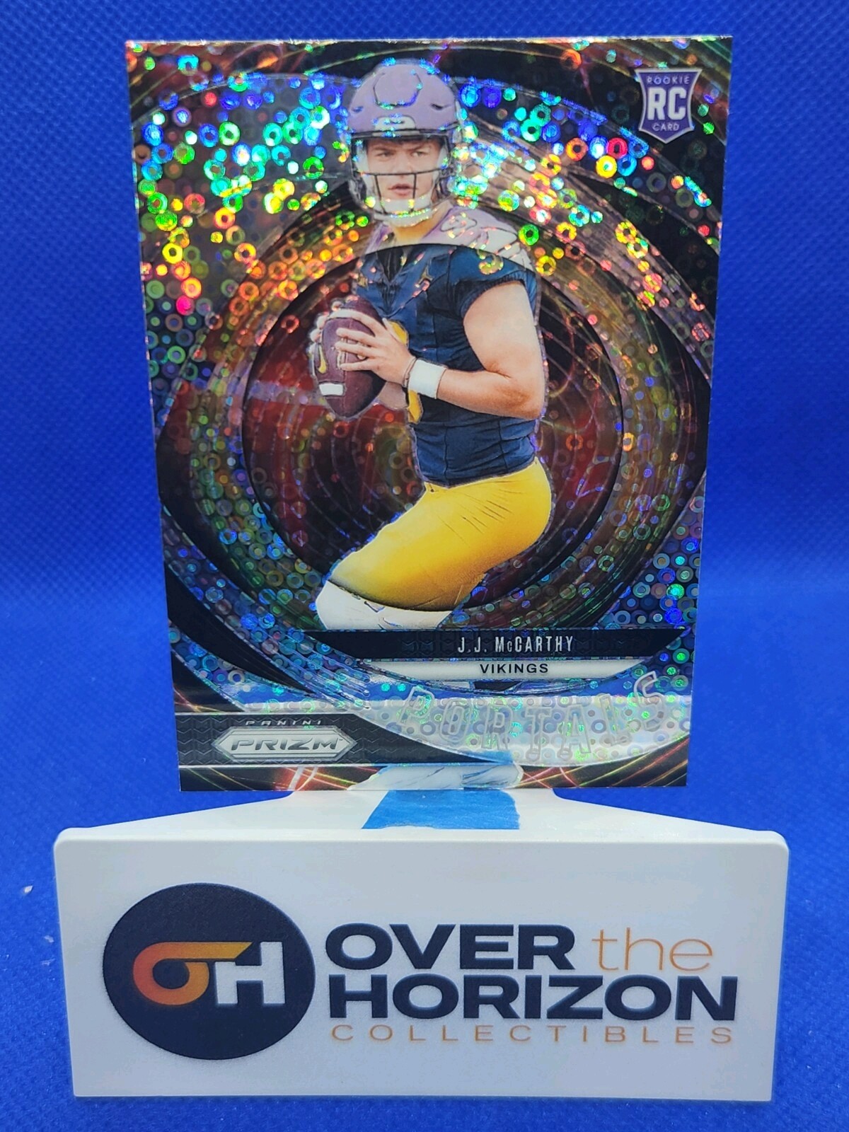 2024 Panini Prizm No Huddle J.J. McCarthy Rookie Portals Disco SP RC #7 Vikings