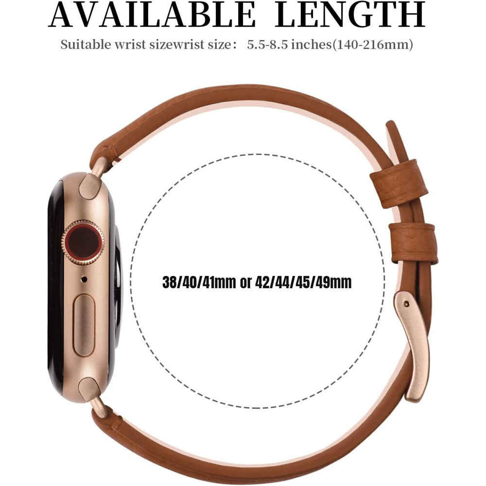 Hermès Leather Strap Apple Watch iWatch Band Series 9 8 7 6 5 4 3 SE 45