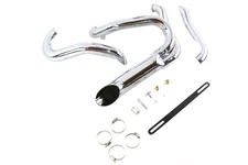 Chrome Wyatt Gatling 2 into 1 Exhaust Pipe Header Kit fits Harley Davidson