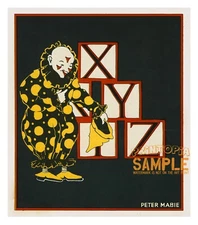 Humble Clown w Alphabet Blocks XYZ (1929) Peter Mabie * Art Print * Circus theme