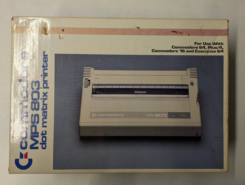 Commodore MPS 803 in OVP, Dot Matrix Printer, C64, C16, Commodore, Drucker, 80s - Bild 2 von 4