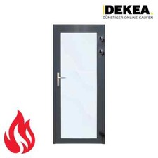 Brandschutztür T30 RS Ei30 Rauchschutztür Aluminiumtür mit Zarge Anthrazit