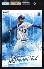 Topps Bunt MLB DIGITAL 2021 Color Splash Blue Base Super Rare Carlos Hernandez