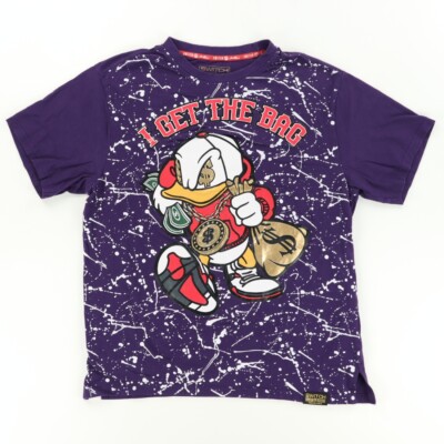 Switch I get the Bag  Paint Splatter Solid T-Shirt Purple Men's L