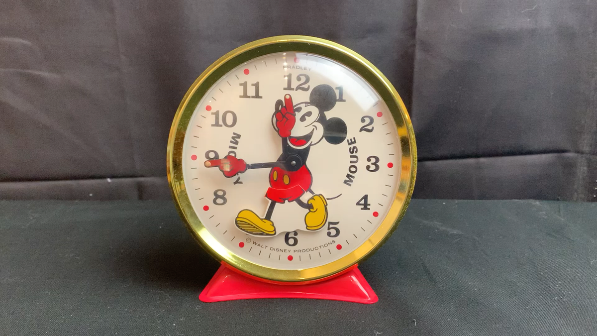 Bradley Time Vtg Mickey Mouse Animated Action Wind Up Alarm Clock