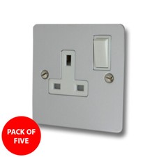 Produktbild - Litecraft Steckdose 1G mit Ein-/Ausschalter in poliertem Chrom - 5er Pack Ausverkauf