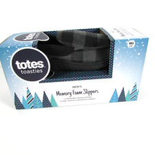 Totes Toasties Slippers Men Gray Size 8-9 M Memory Foam Loafer Buffalo Check