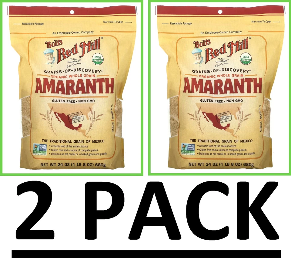 PACK 2 Amaranto Orgánico Bobs Red Mill Bolsa 24 OZ - Sin Gluten - Envío Gratuito Foto 4 de 4