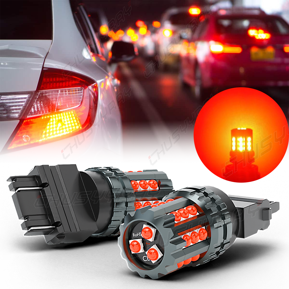 2x 3157 3156 Red LED Brake Stop Signal Tail Light Bulbs For Chevy