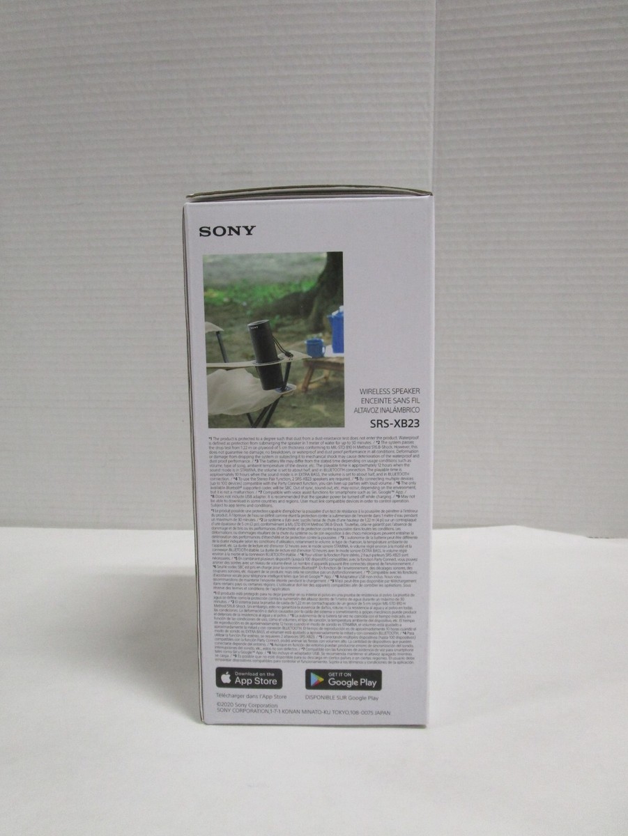 Sony XB23 Portable Bluetooth Speaker - Black for sale online