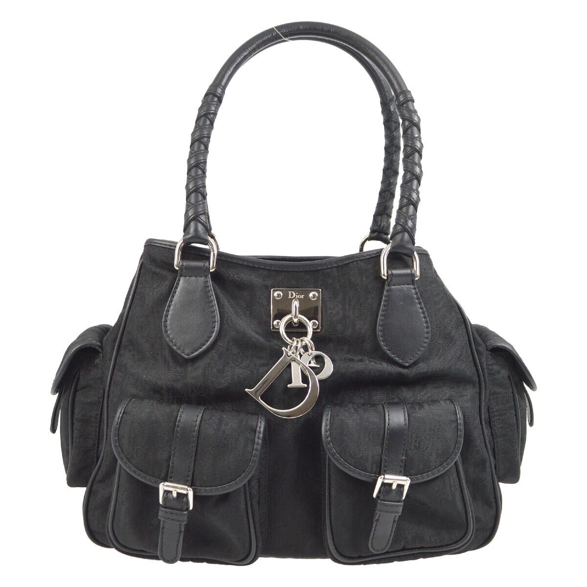 Christian Dior Black Lovely Trotter Tote Handbag 14-BO-0017 Christian Dior Black Lovely Trotter Tote Handbag 14-BO-0017