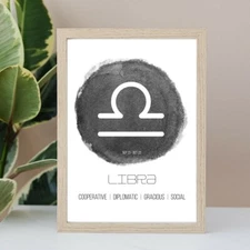 Libra Zodiac Horoscope Home Decor Instant Download Printable Digital Wall Art