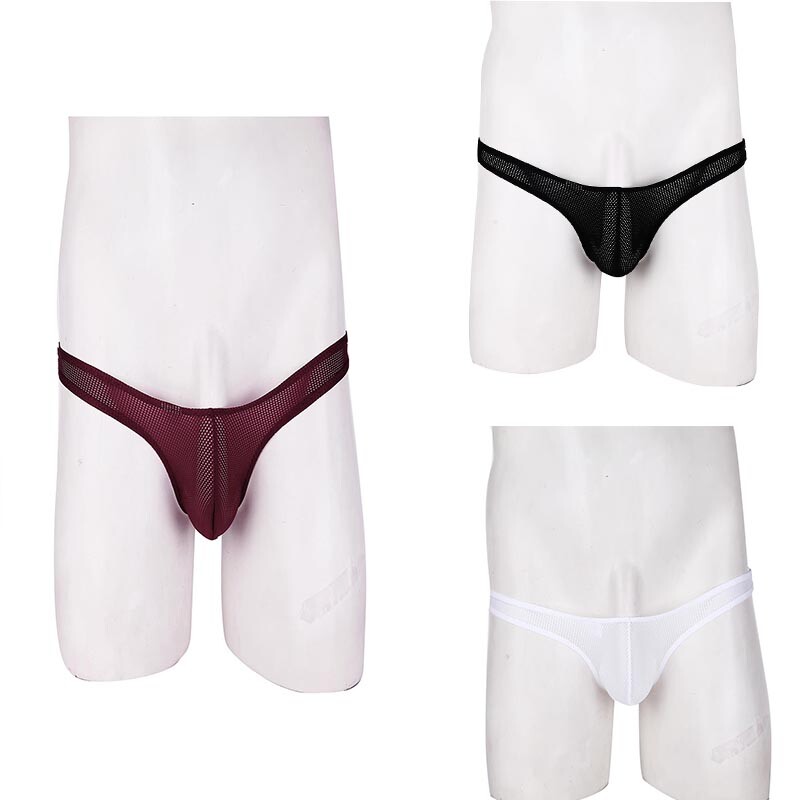 Mans Thongs Party Underpants Lingerie Briefs Mini Shorts Sheer Mesh Nightwear