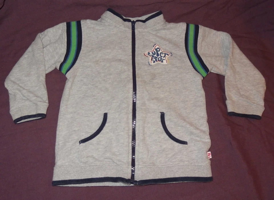 Chaqueta gris para cachorro juguete enrollable cremallera completa talla 3T niño Fisher Price  Foto 3 de 4
