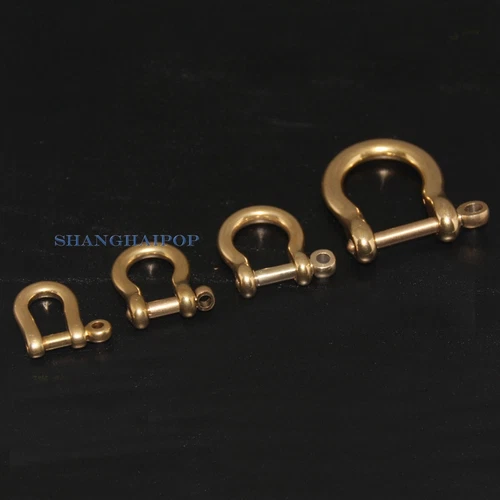 2 x Messing D Schäkel Verschluss Ring für Schlüsselanhänger Schlüssel Etui Gürtelschlaufe Ersatz - Bild 3 von 13