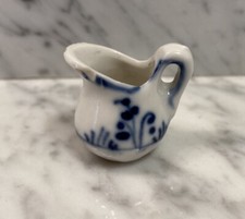 Antique Blue Onion miniature doll house porcelain kitchen Pitcher