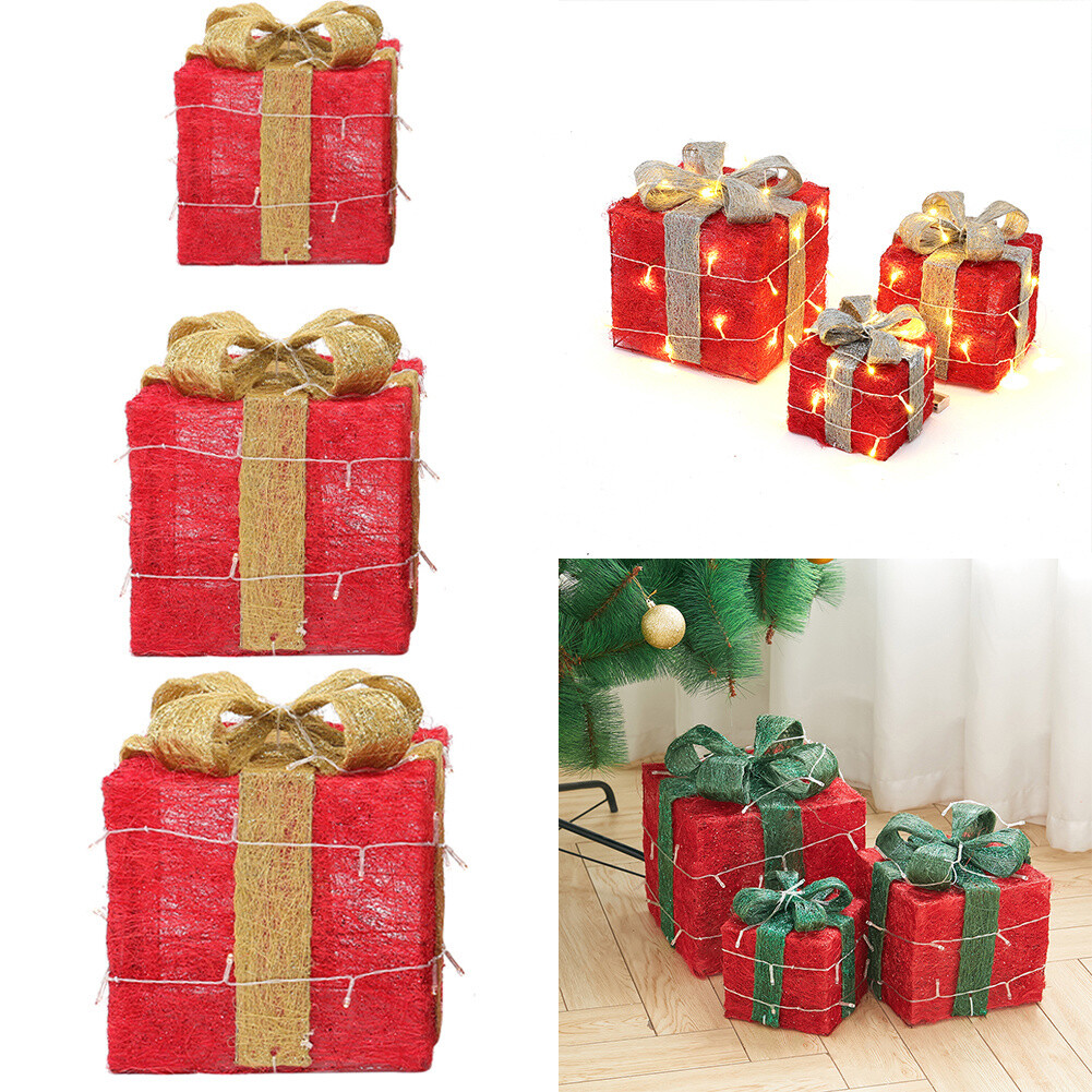 Sisal lighted christmas stocking