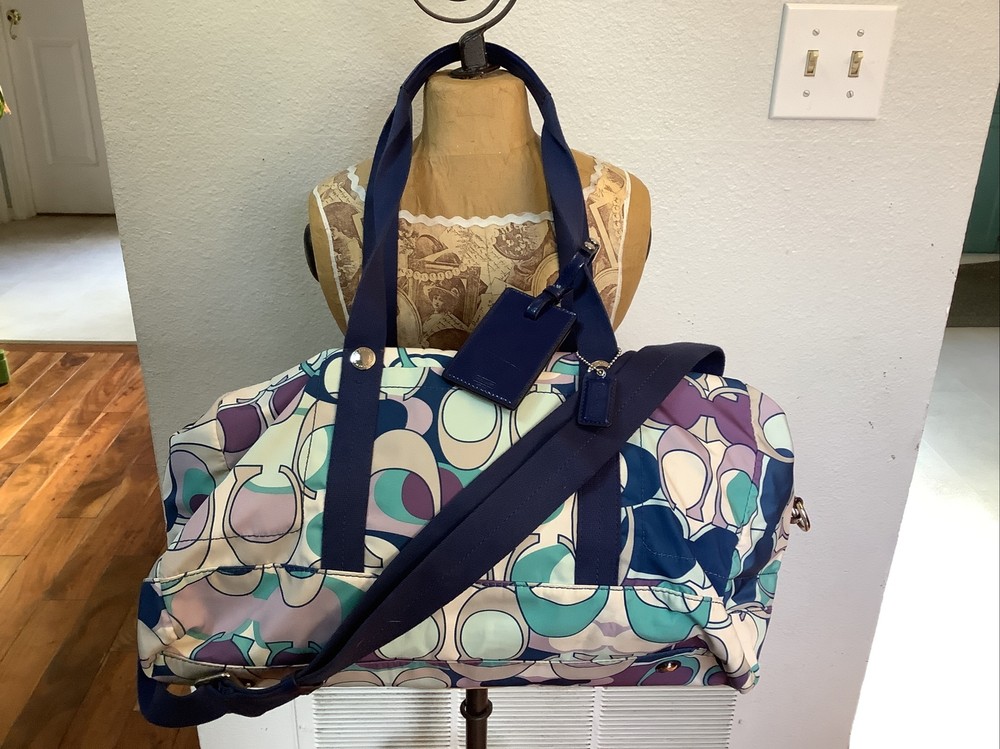 COACH Kyra F77297 Women’s Signature C Print Tote Duffle Travel Weekend Bag-CUTE!