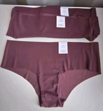 Pack Of 3 Auden Women's Laser Cut Underwear Medium Burgundy Mist Pz69z