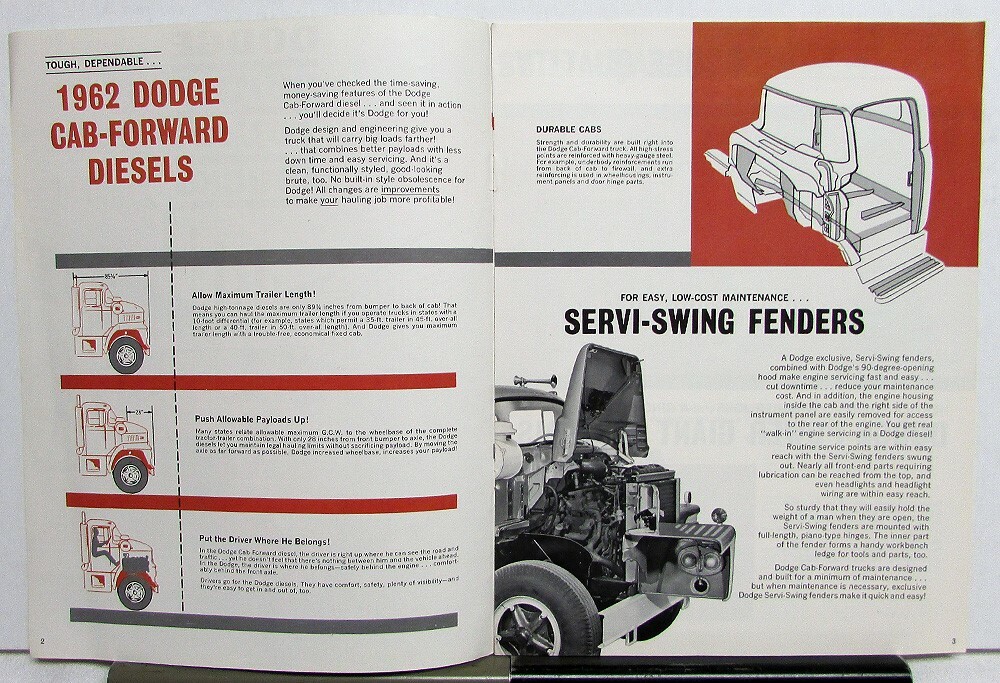 1962 Dodge High Ton Diesel Trucks Cab Fwd Tandem KC KCT NC NCT 