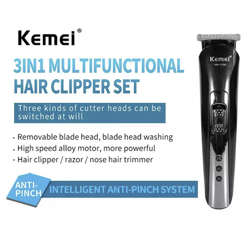 Kemei KM-1506 3-in-1-Elektrorasierer wiederaufladbar Haarschneider Nasenrasierer - Bild 2 von 7
