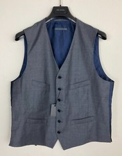  498 NWT Brand New John Varvatos Collection Ink Blue Button Vest EU50 US40