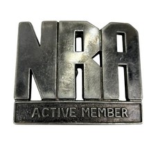 Vintage NRA Active Member Belt Buckle National Rifle Association 3" x 2.5"