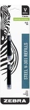 Zebra V-301 Fountain Pen Refill 2/Pk Black Liquid Ink Snap-In Cartridge