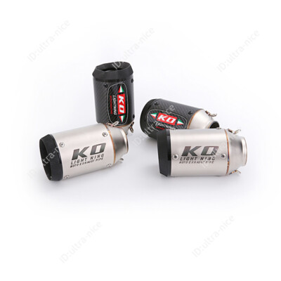 KOlightning 51mm Exhaust Muffler Pipe Universal Motorcycle Rear Escape Carbon