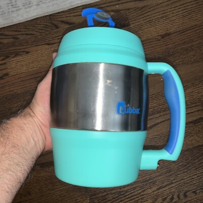 Bubba Keg 52 oz Insulated Aqua  Blue Trim Silver Travel Mug Preowned