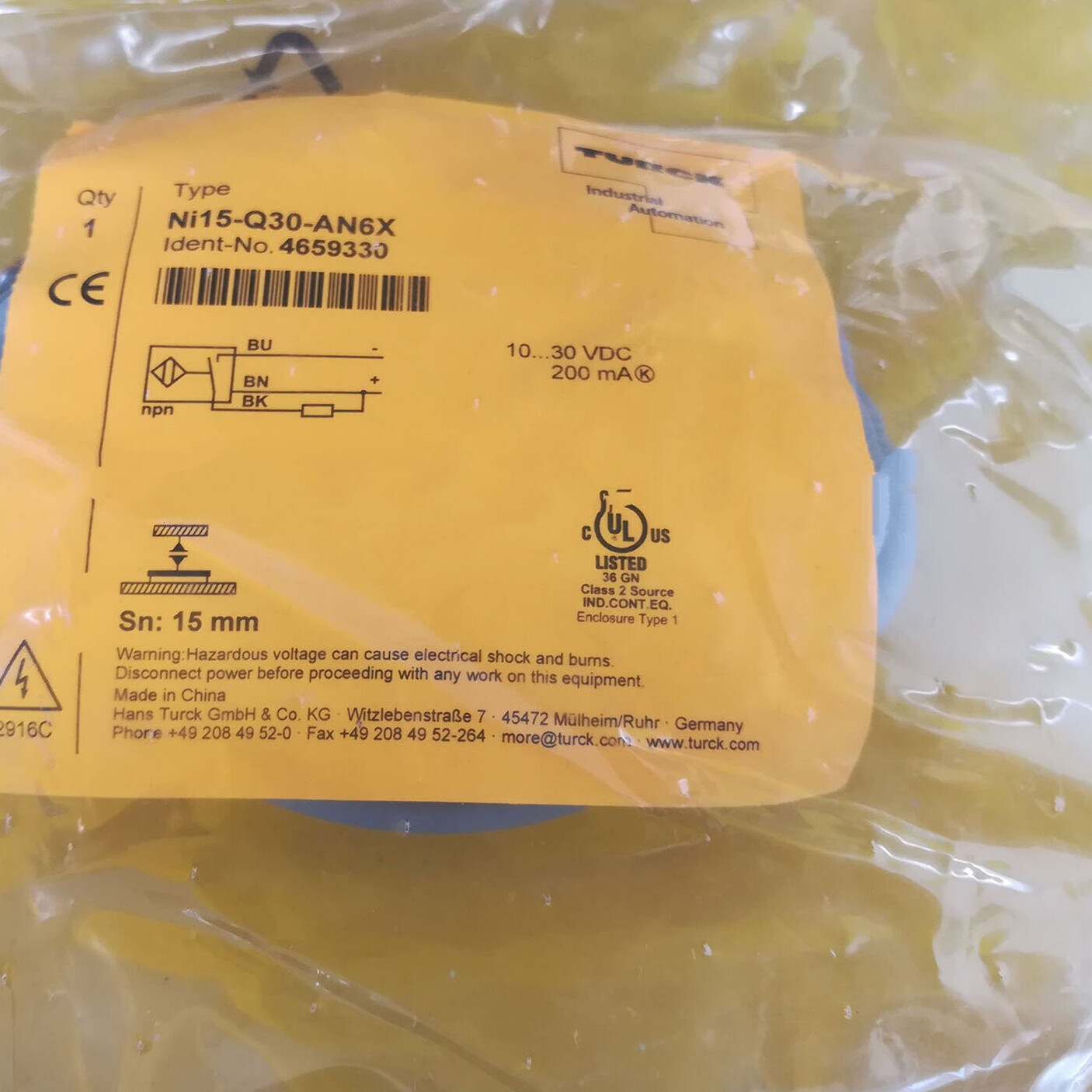 TURCK Ni15-Q30-AN6X Ni15-Q30-AP6X Ni15-Q30-RN6X Ni15-Q30-RP6X PLC Control Switch