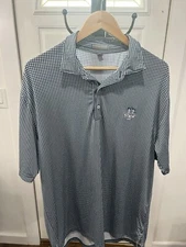 Mens Peter Millar Summer Comfort Blue White Gingham Polo Shirt Redtail B&T L
