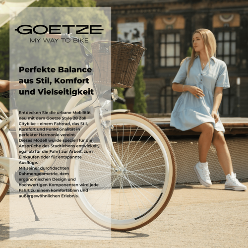 Goetze Style 28 Zoll Citybike Damen Retro Fahrrad mit Rücktrittbremse und Korb~! - Bild 53 von 74
