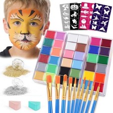 Face Painting Kit For Kids Party32 Colors Professional Oil Face Body Paint Ki...