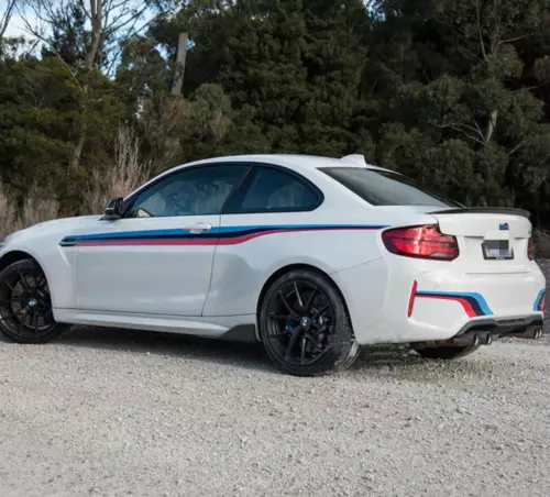 Tricolor Racing Stripe Car Side Sticker For BMW M Performance Rear Bumper Decal - Picture 8 of 10