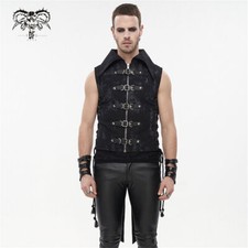 Devil Fashion Goth Retro Adjustable Drawstring Decoration Vest Tailed Waistcoat