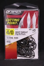 Owner 5304-141 60° Deep Throat Wide Gap Jig Hooks - Size 4/0 Pro Pack of 45