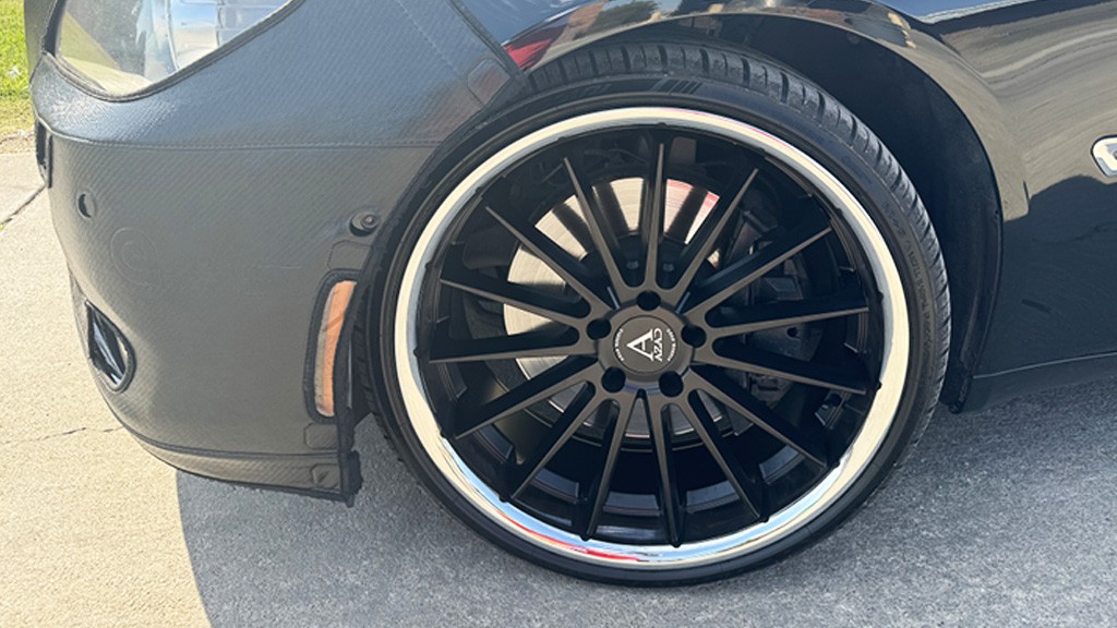 Azad Wheels AZ24 22x9 Semi Matte Black Face with Chrome SS Lip