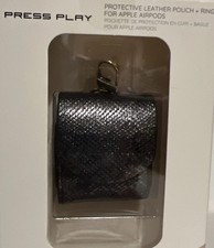 Protective Leather Pouch w/Keychain Ring For AirPods 1st 2nd Generation Gray