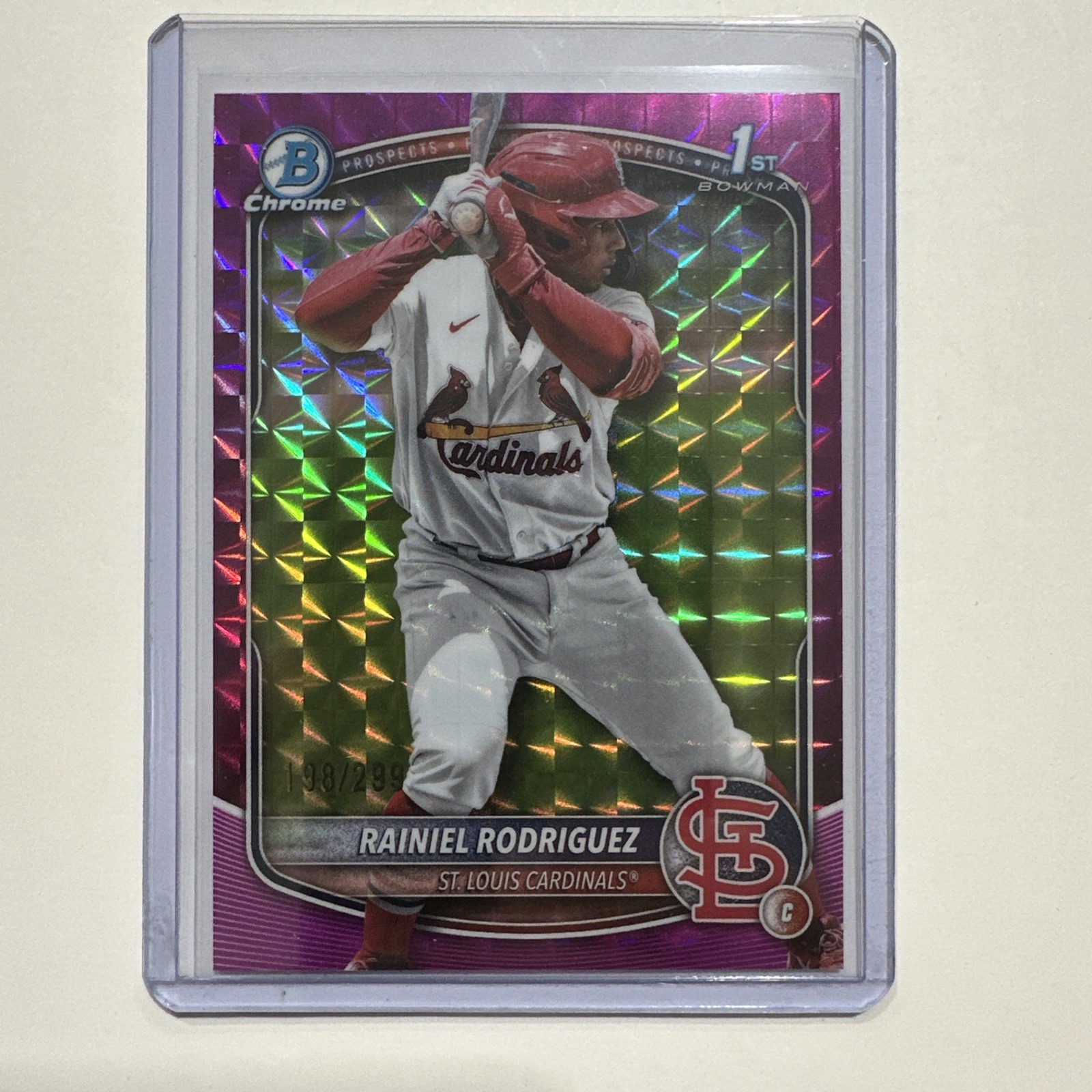 2025 Bowman Chrome Rainiel Rodriguez 1st Bowman Fuschia Geometric /299 #BCP-200
