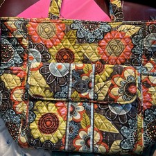Vera Bradley Flower Shower Large Tote, baby, diaper, beach Weekend Overnight Bag