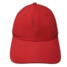 Otto Strapback Baseball Cap Red One Size Adjustable Vented Holes Blank 6 Panel